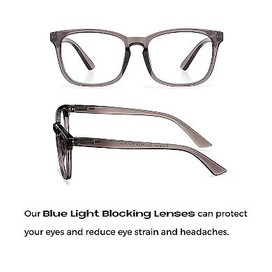 Blue Light Blocking Reading Glasses (Charcoal, 200 Magnification) - Computer