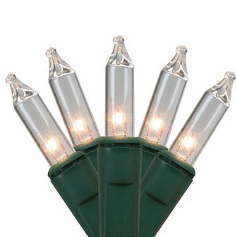 450 Clear Mini Christmas Lights - 90ft Green Wire