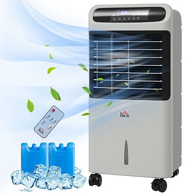 Mobile Air Cooler Fan, Evaporative Ice Cooling Humidifier For Home Office White