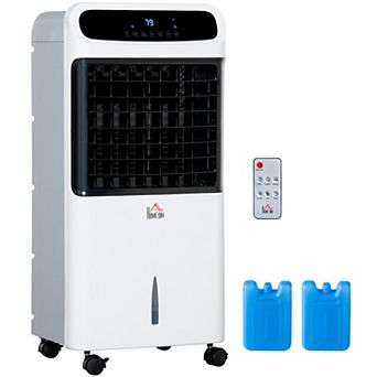 HOMCOM Mobile Air Cooler, Evaporative Ice Cooling Fan Humidifier Unit