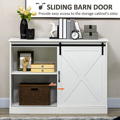 Homcom Farmhouse Coffee Bar Cabinet, Kitchen Sideboard, Buffet Cabinet