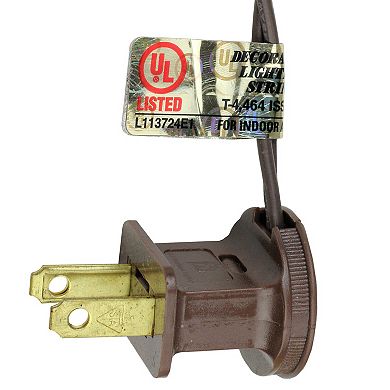 50 Count Warm Clear LED Mini Christmas Lights 16.25 ft Brown Wire