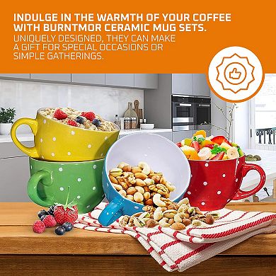 Ceramic Coffee Mug Set - Ideal For Coffee, Soup & Cereal - Best Gift For Christmas