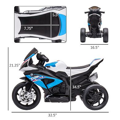 Aosom Licensed BMW HP4 Multi-Terrain Kids Motorcycle Ride-on Toy for Toddlers and Ages 1.5 to 5, Off-Road Battery-Operated Ride-on Vehicle, Mini Motorbike for Kids, Blue