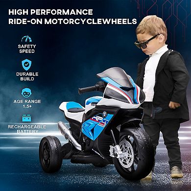 Aosom Licensed BMW HP4 Multi-Terrain Kids Motorcycle Ride-on Toy for Toddlers and Ages 1.5 to 5, Off-Road Battery-Operated Ride-on Vehicle, Mini Motorbike for Kids, Blue