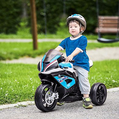 Aosom Licensed BMW HP4 Multi-Terrain Kids Motorcycle Ride-on Toy for Toddlers and Ages 1.5 to 5, Off-Road Battery-Operated Ride-on Vehicle, Mini Motorbike for Kids, Blue