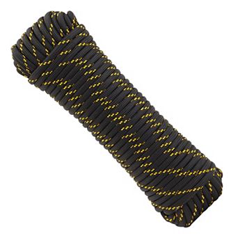 3/8 Inch x 100 Ft Braided Polyester Rope for Knot Tying Practice, Camping, Boats, Trailer Tie Down, Pinata