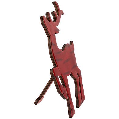 8" Glossy Red Standing Reindeer Christmas Decoration