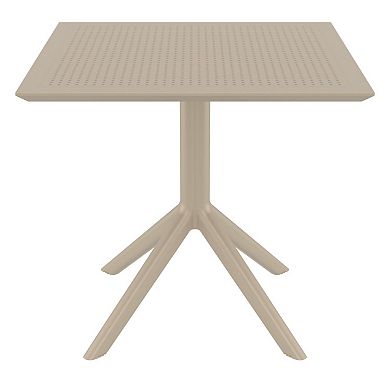 31.5" Taupe Brown Solid Square Dining Table