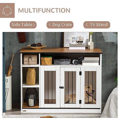 Large & Medium Dog Crate End Table W/ Adjustable Shelf, Extra Storage Space