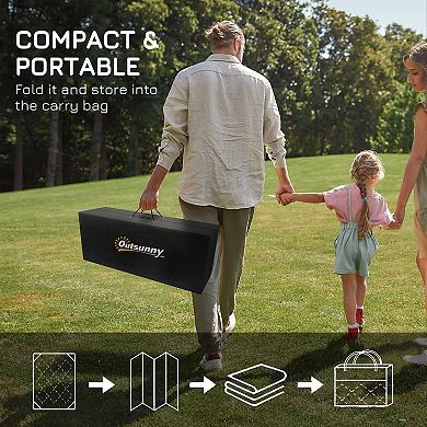 Outsunny Outdoor Rug & Bag, 9ft x 12' Plastic Rug &