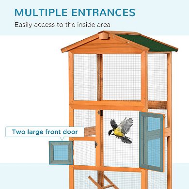 PawHut Big Aviary Outdoor Bird Cage for Finches, Parrot, Parakeet