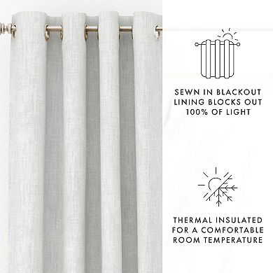 Urban Loft's Thermal Insulated Grommet 2 Curtain Panels 100% Black Out Indoor Home