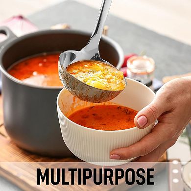Zulay Kitchen Stainless Steel Ladle with Comfortable Grip