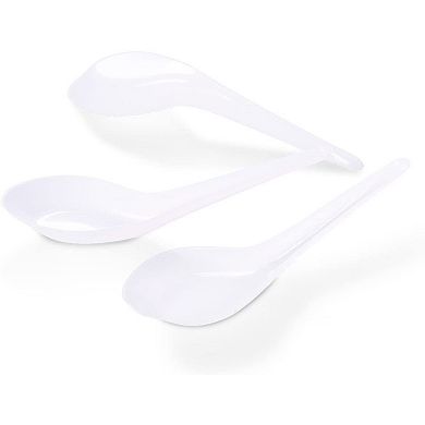 50pcs Disposable Plastic Spoons Chinese Asian Soup Spoon Kitchen Dessert Serving