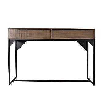 Ohio 47 in 2-Drawer Rustic Industrial Wood Home Office Desk in Ash Grey