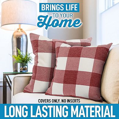 Zulay Kitchen Pack of 2 Buffalo Plaid Throw Pillow Covers