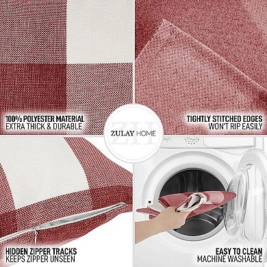 Zulay Kitchen Pack of 2 Buffalo Plaid Throw Pillow Covers