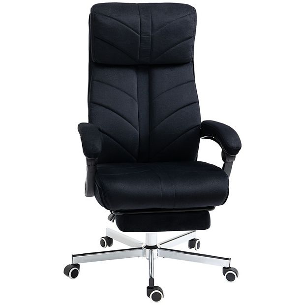 Vinsetto High Back Ergonomic Office Chair with Footrest Microfiber Computer Chair with Reclining Function and Armrest Executive Office Chair Black
