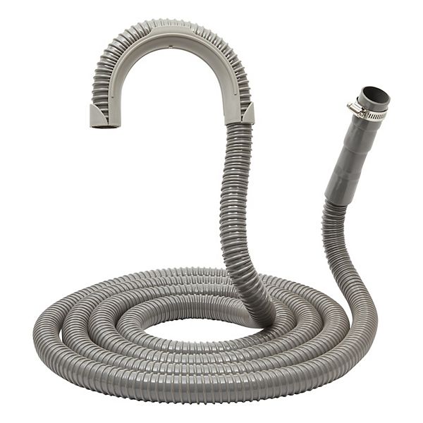 Washing Machine Drain Hose Kit with Metal Hoop, Corrugated, 3 Cuttable