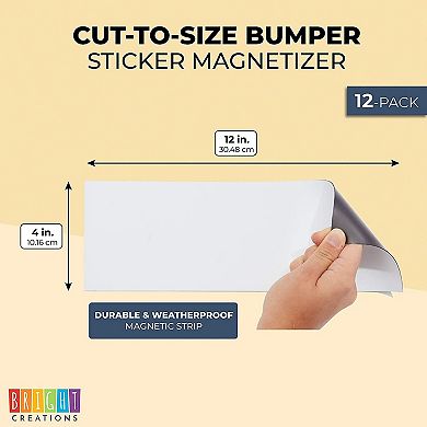 Bright Creations Cut-to-Size Bumper Sticker Magnetizer (4 x 12 in, 12 Pack)