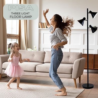 Dorm 3 Light Floor Lamp with 3 Adjustable Reading Room Lights by Lightaccents