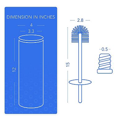 Stainless Steel Toilet Brush and Holder with Brush Heads
