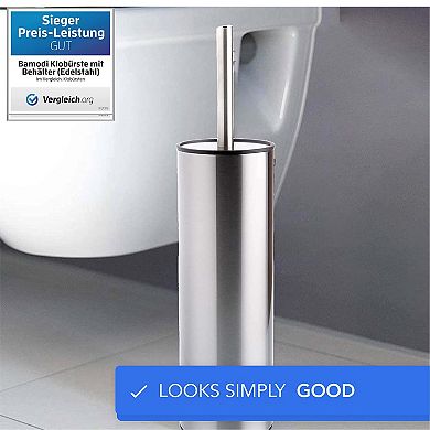 Stainless Steel Toilet Brush and Holder with Brush Heads