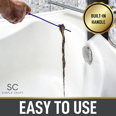 Zulay Kitchen 20-Inch Plumbing Snake Drain Clog Remover - 5 Pack