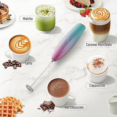 Zulay Kitchen Powerful Handheld Milk Frother - Electric Whisk Milk