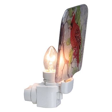 4" Red Cardinal Glass Christmas Night Light