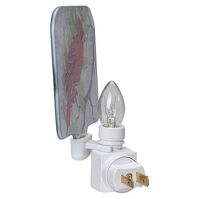 4" Red Cardinal Glass Christmas Night Light