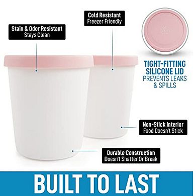 Zulay Kitchen Ice Cream Containers - 2 Pack