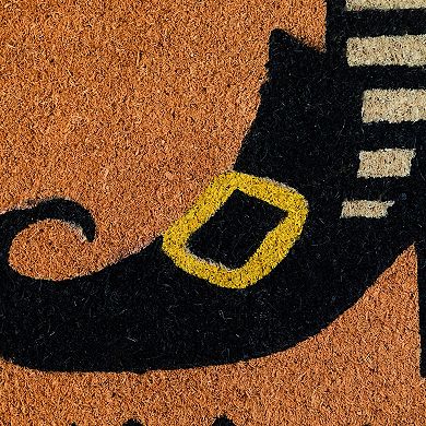 Wicked Witch Shoes "Happy Halloween" Coir Doormat 18" x 30"