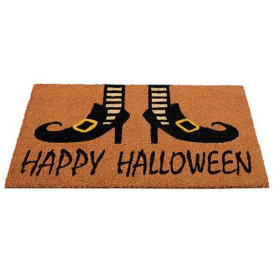 Wicked Witch Shoes "Happy Halloween" Coir Doormat 18" x 30"