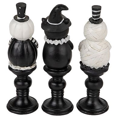 Set of 3 Halloween Candlestick Decorations 8.25"