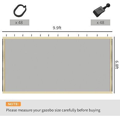 Outsunny 10' x 10' Universal Replacement Mesh Sidewall Netting Beige