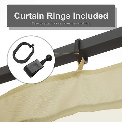 Outsunny 10' x 10' Universal Replacement Mesh Sidewall Netting Beige