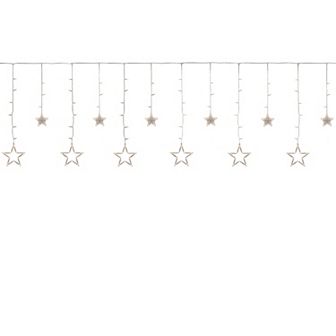 138 Clear LED Star Drop Window Curtain Christmas Lights - 17.75ft Clear Wire