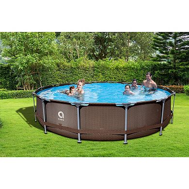 JLeisure Avenli 15 Foot x 33 Inch Steel Frame LamTech Above Ground Swimming Pool