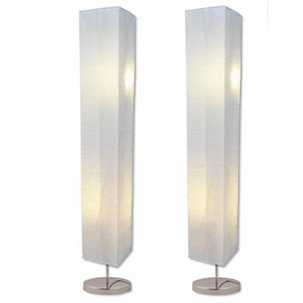 Honors Floor Lamp Paper And Chrome Standing Lamp (2-Pack)