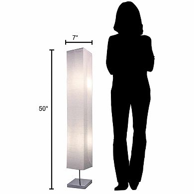 Honors Floor Lamp Paper And Chrome Standing Lamp (2-Pack)