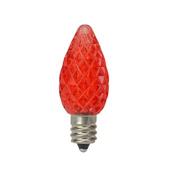 Pack of 25 Faceted LED C7 Red Christmas Replacement Bulbs
