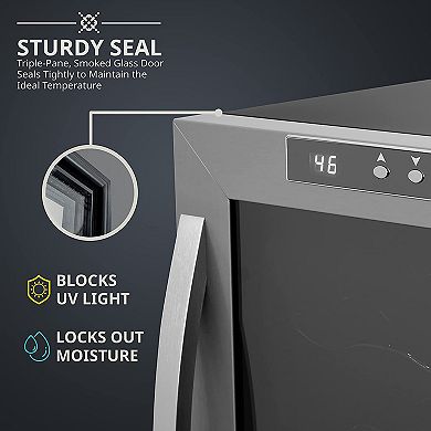 10-Bottle Thermoelectric Wine Cooler, Freestanding Wine Fridge with Lock