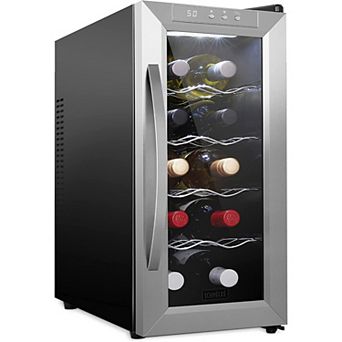 10-Bottle Thermoelectric Wine Cooler, Freestanding Wine Fridge with Lock