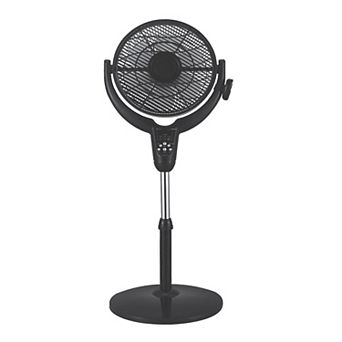 Optimus 14 Inch Louver Rotating Oscil Pedestal Air Circulator with Remote, LED