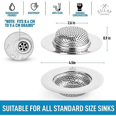 Zulay Kitchen Sink Drain Strainer (2 Pack)