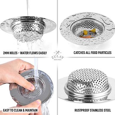 Zulay Kitchen Sink Drain Strainer (2 Pack)