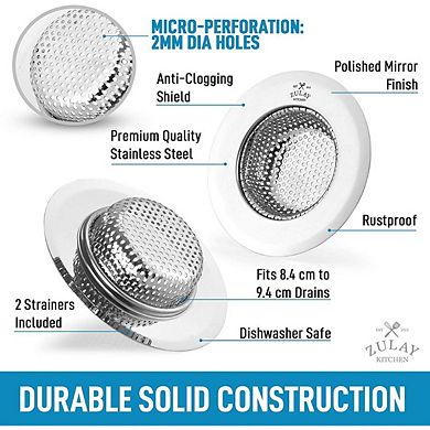 Zulay Kitchen Sink Drain Strainer (2 Pack)
