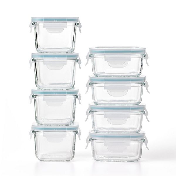 Glasslock Mini 5 and 7 Ounce Tempered Glass Food Storage Container Set